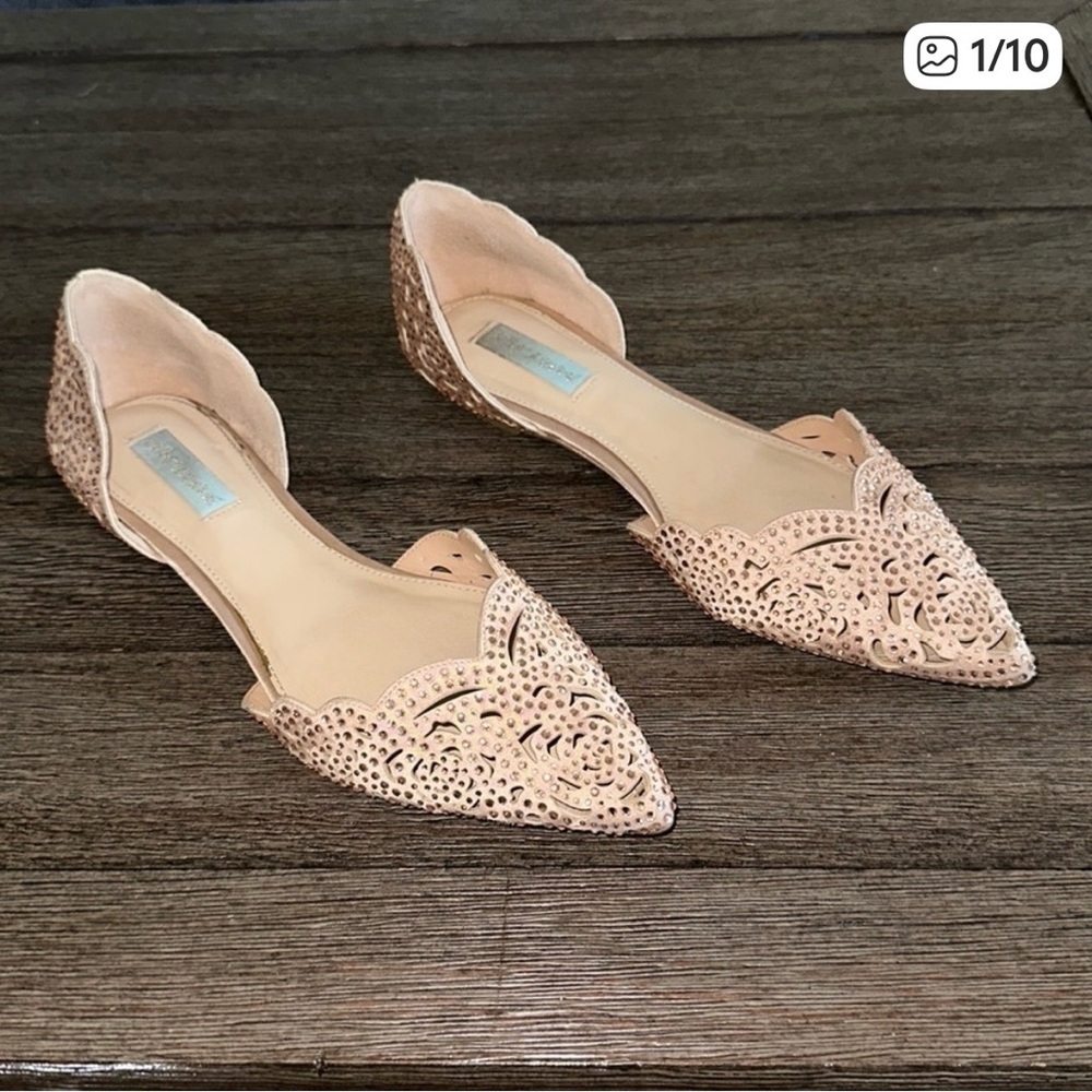 Betsey Johnson Blue Lucy embellished flats